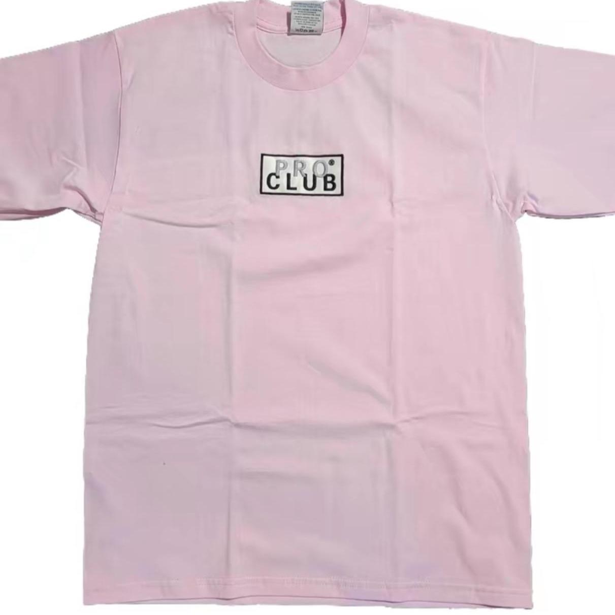 Pro Club Heavyweight Short Sleeve Embroidered Box Logo T-shirt TopPro Club Heavyweight Short Sleeve Embroidered Box Logo Tshirt Top