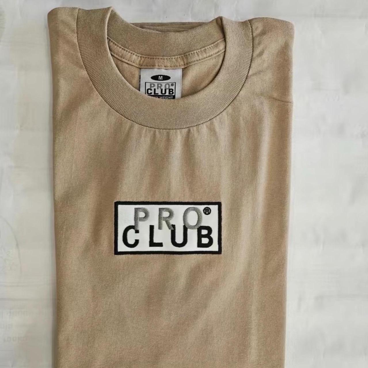 Pro Club Heavyweight Short Sleeve Embroidered Box Logo T-shirt TopPro Club Heavyweight Short Sleeve Embroidered Box Logo Tshirt Top