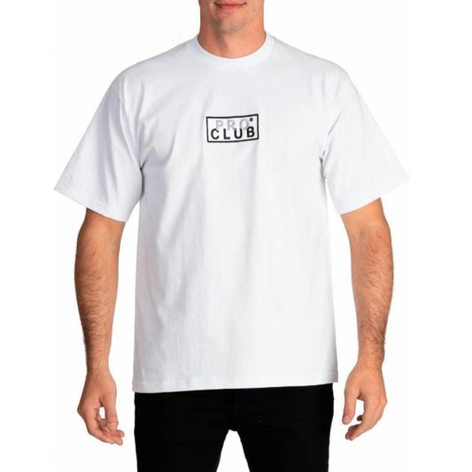 Pro Club Heavyweight Short Sleeve Embroidered Box Logo T-shirt TopPro Club Heavyweight Short Sleeve Embroidered Box Logo Tshirt Top