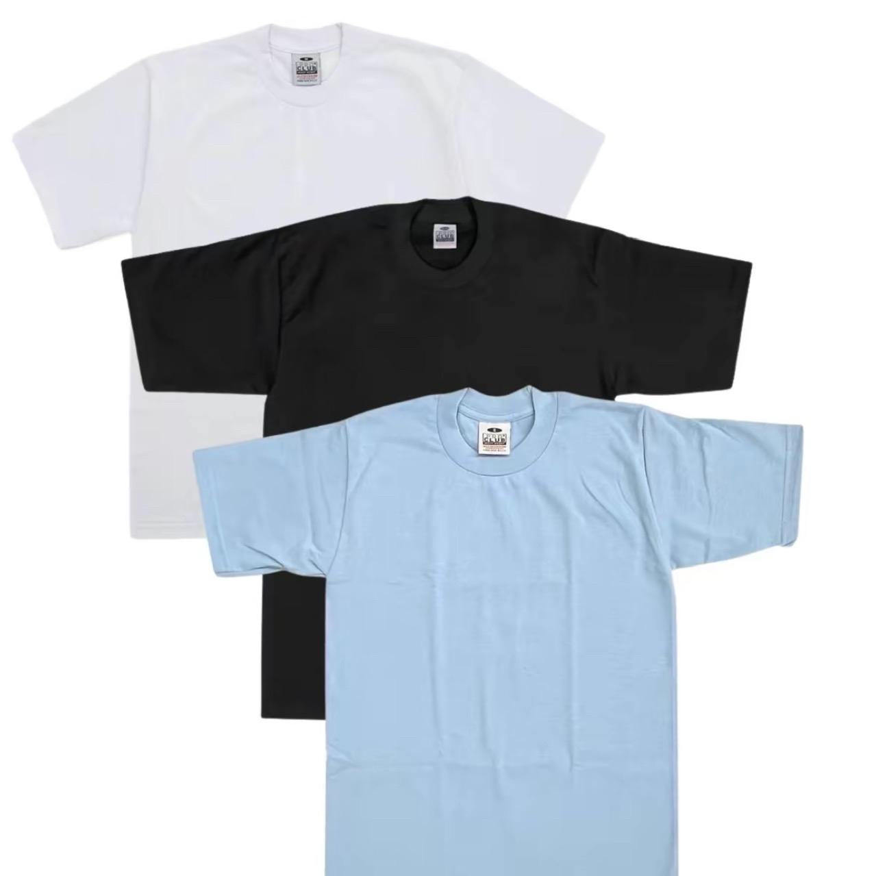 3 pack Pro club T-Shirts Casual Classic Crewneck Shortsleeve Cotton Top Original Menswear