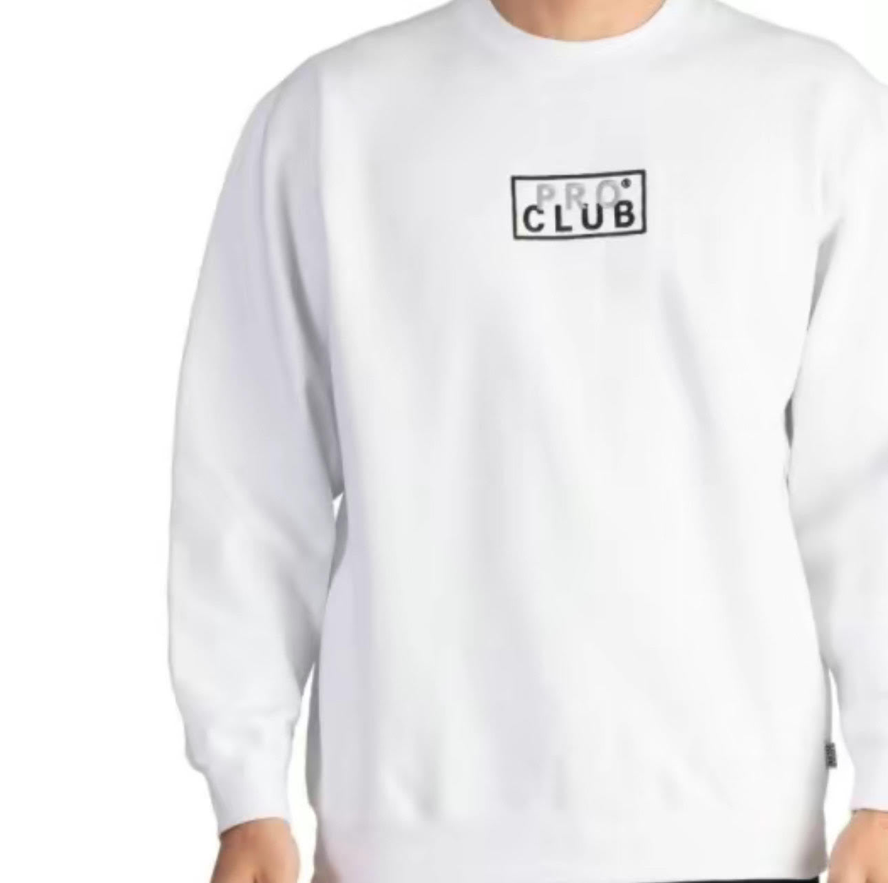 Pro Club Crew Neck Fleece embroidered logo(9oz Casual Crewneck Classic Cotton Menswear Sweatshirt Tops Medium